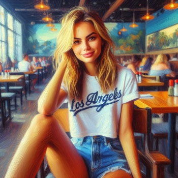 Los Angeles Restaurant T-Shirt And Denim Art Collection
